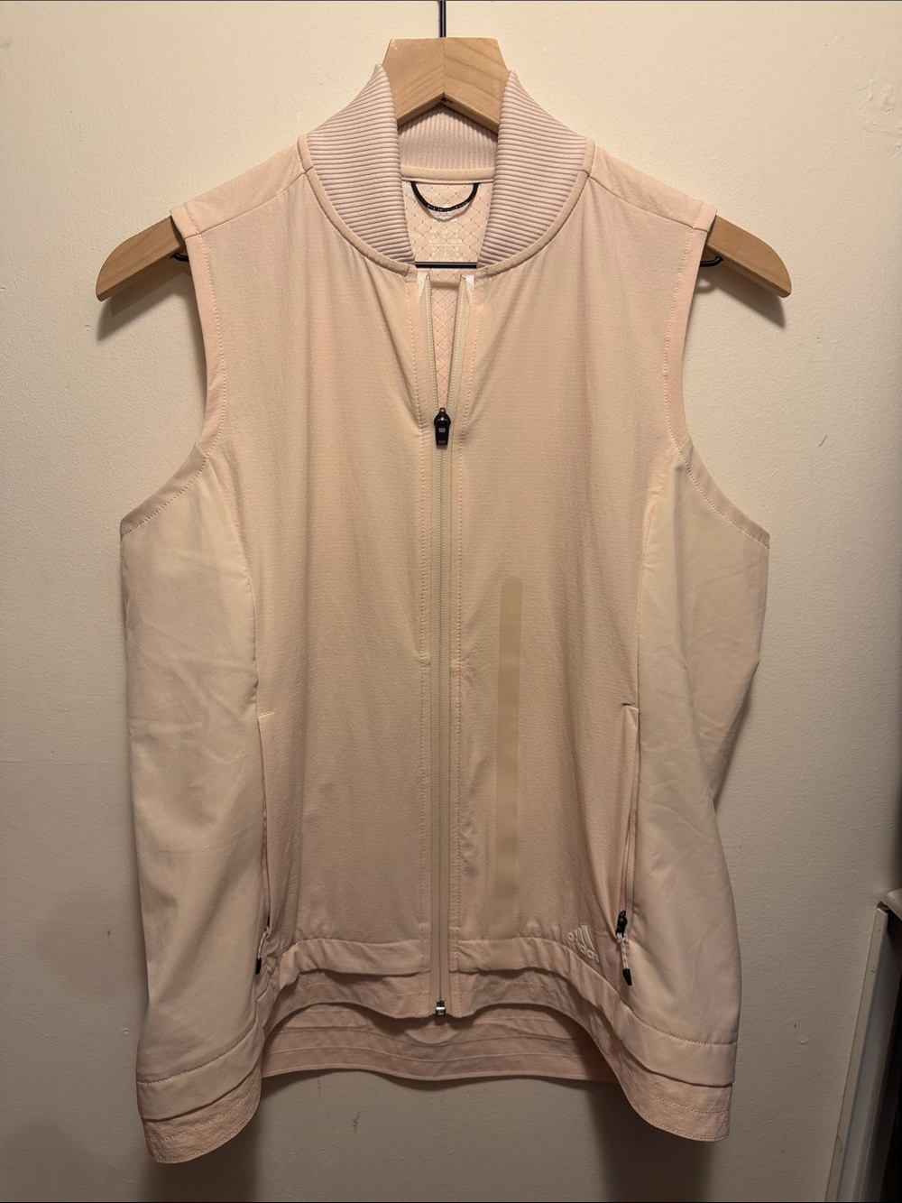 Adidas Sleeveless Zip Front Vest in Light Blush